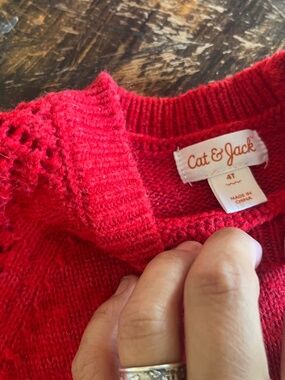 Cat & Jack Red Sweater Dress, size 4